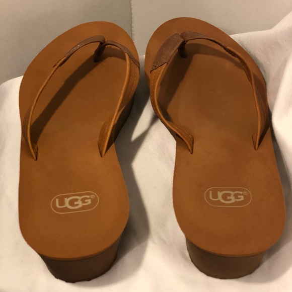 ugg leather flip flops